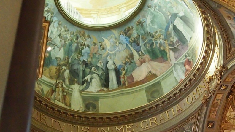 Freski pod kopułą - scena wizji św. Dominika