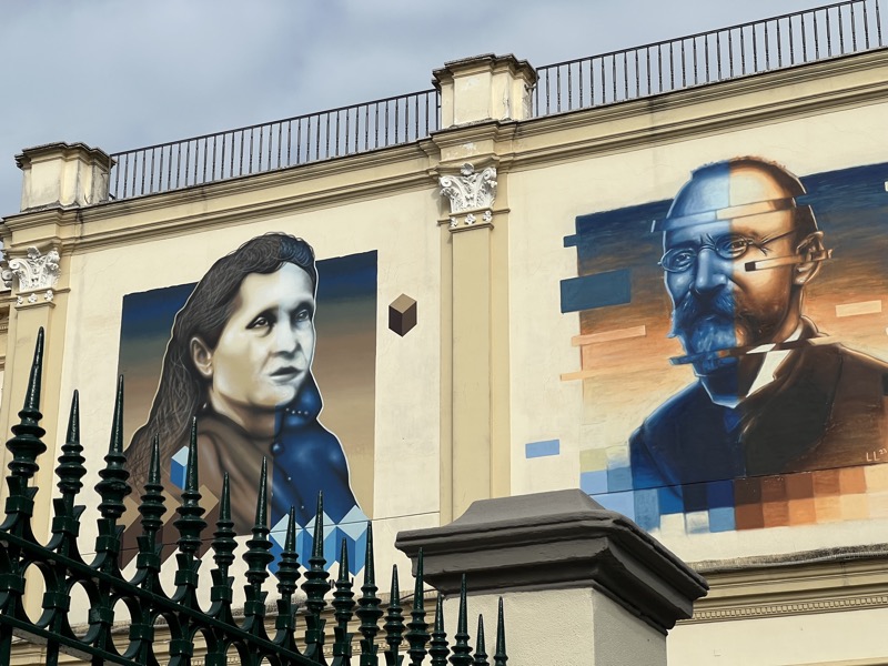 Współczesny freska na ścianie budynku w Pompejach